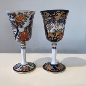Japanese Arita porcelain Imari wine glasses